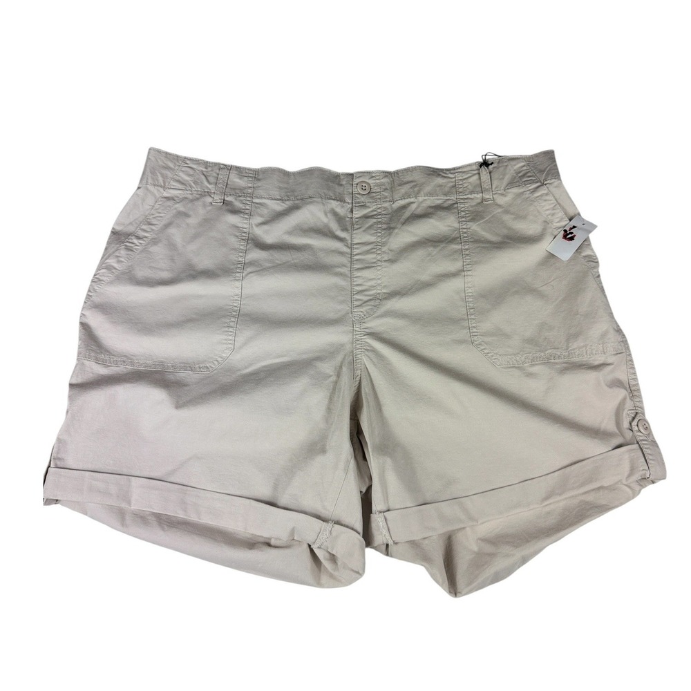 Stitch‎ Star Womens 3X Bermuda Shorts Khaki Tan Pull On Stretch Twill NWT